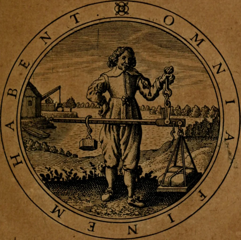 An illustration from Jacobi Bornitii JC. Emblematum ethico-politicorum : sylloge prior[-posterior], 1664, leaf 56