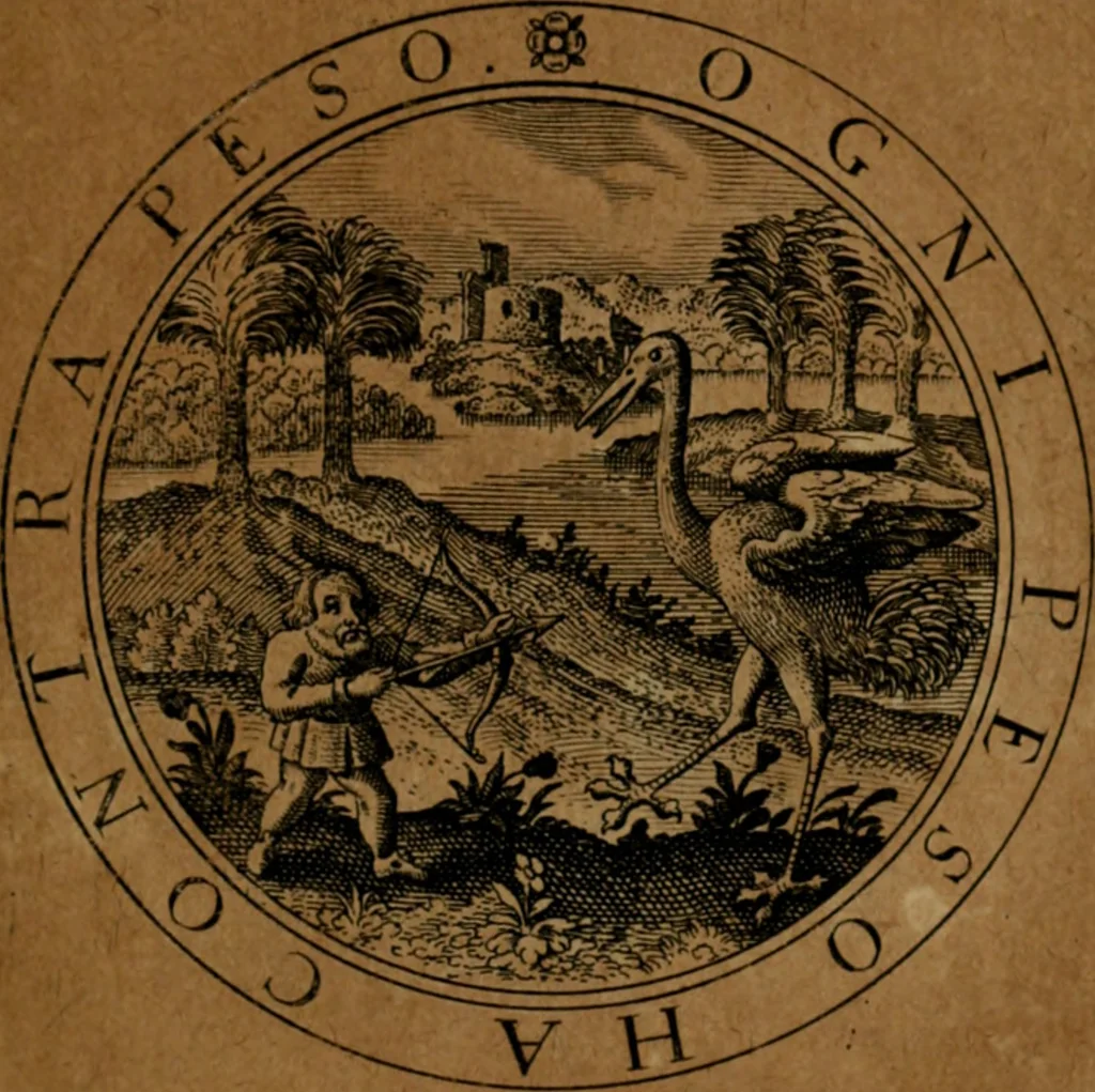 An illustration from Jacobi Bornitii JC. Emblematum ethico-politicorum : sylloge prior[-posterior], 1664, leaf 60