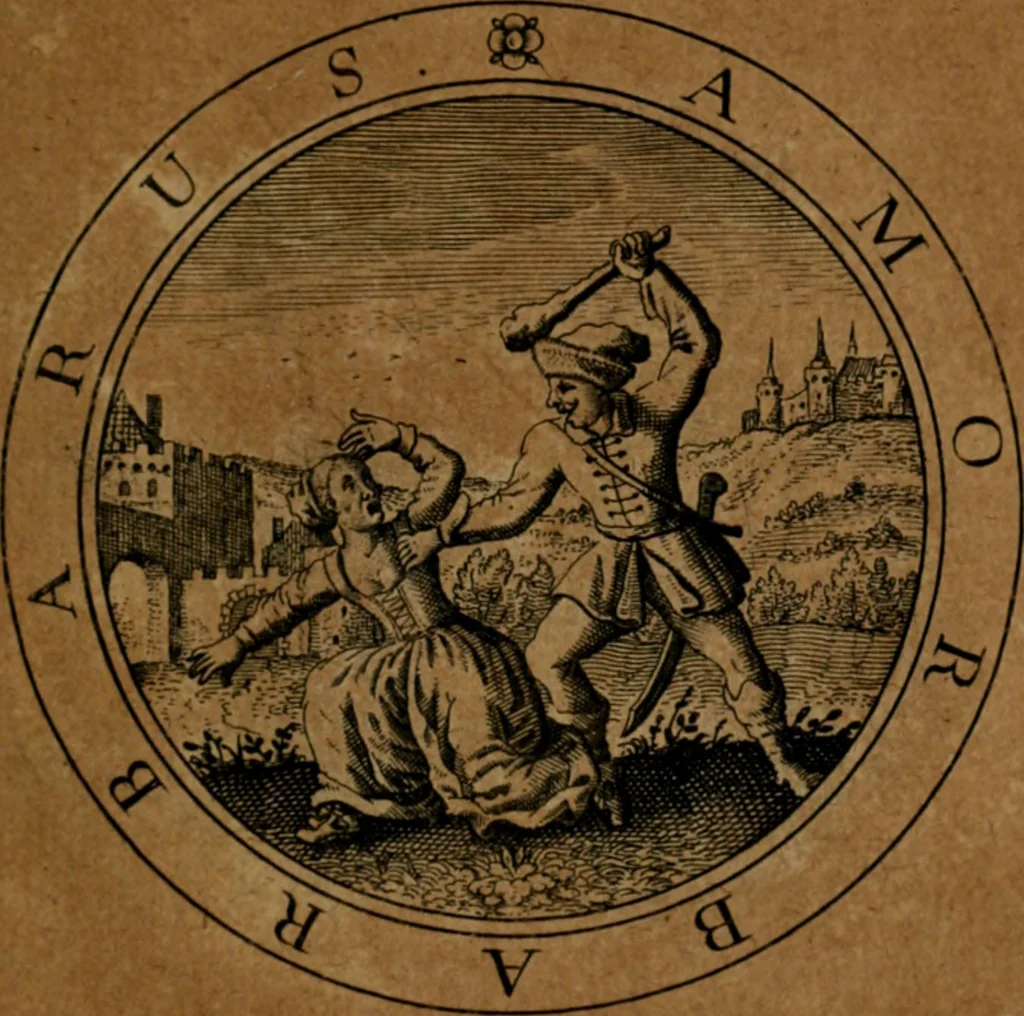 An illustration from Jacobi Bornitii JC. Emblematum ethico-politicorum : sylloge prior[-posterior], 1664, leaf 82