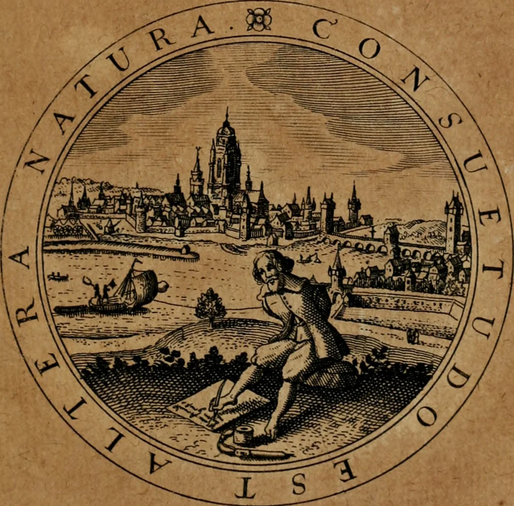 An illustration from Jacobi Bornitii JC. Emblematum ethico-politicorum : sylloge prior[-posterior], 1664, leaf 98