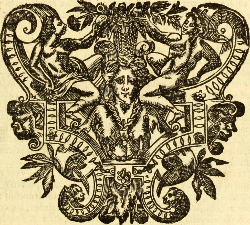 An illustration from Jacobi Cuiacii ic. praestantissimi Opera omnia in decem tomos distributa : quibus continentur tam priora, sive quæ ipse superstes edi curauit; quam posteriora, sive quae post obitum eius edita sunt, vel nunc primum prodeunt, 1658, leaf 340