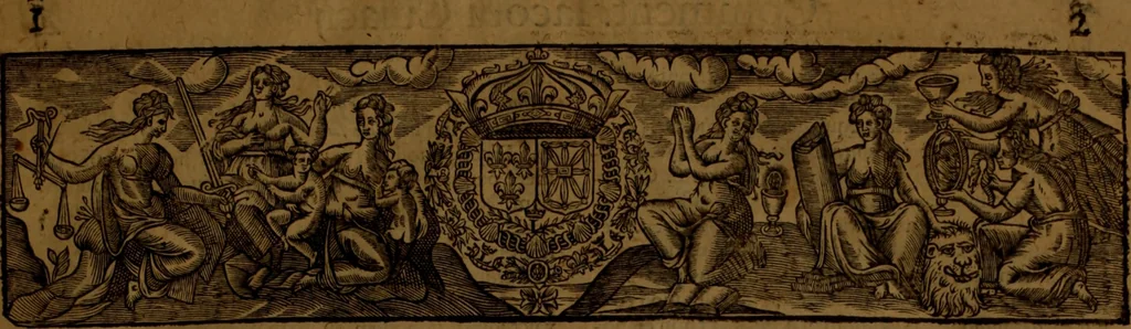 An illustration from Jacobi Cuiacii ic. praestantissimi Opera omnia in decem tomos distributa : quibus continentur tam priora, sive quæ ipse superstes edi curauit; quam posteriora, sive quae post obitum eius edita sunt, vel nunc primum prodeunt, 1658, leaf 20