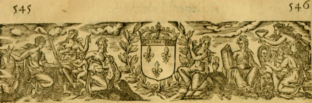 An illustration from Jacobi Cuiacii ic. praestantissimi Opera omnia in decem tomos distributa : quibus continentur tam priora, sive quæ ipse superstes edi curauit; quam posteriora, sive quae post obitum eius edita sunt, vel nunc primum prodeunt, 1658, leaf 297