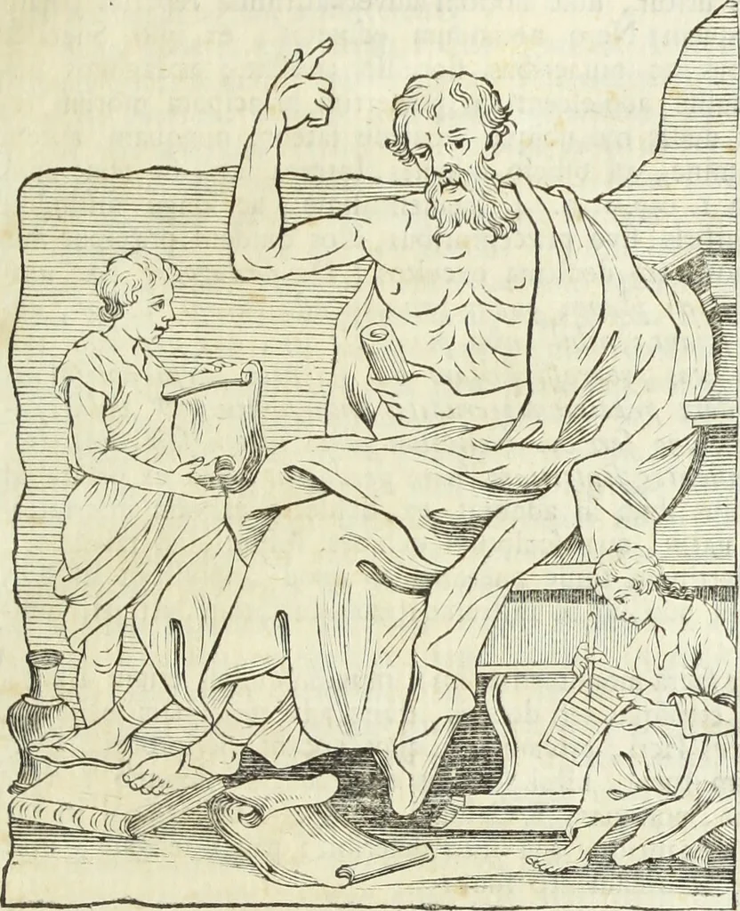 An illustration from Jacobi Martorellii Neapolitani De regia theca calamaria in regia academia litterarum Graecarum professoris sive melanodocheioi ejusque ornamentis, 1756, leaf 198