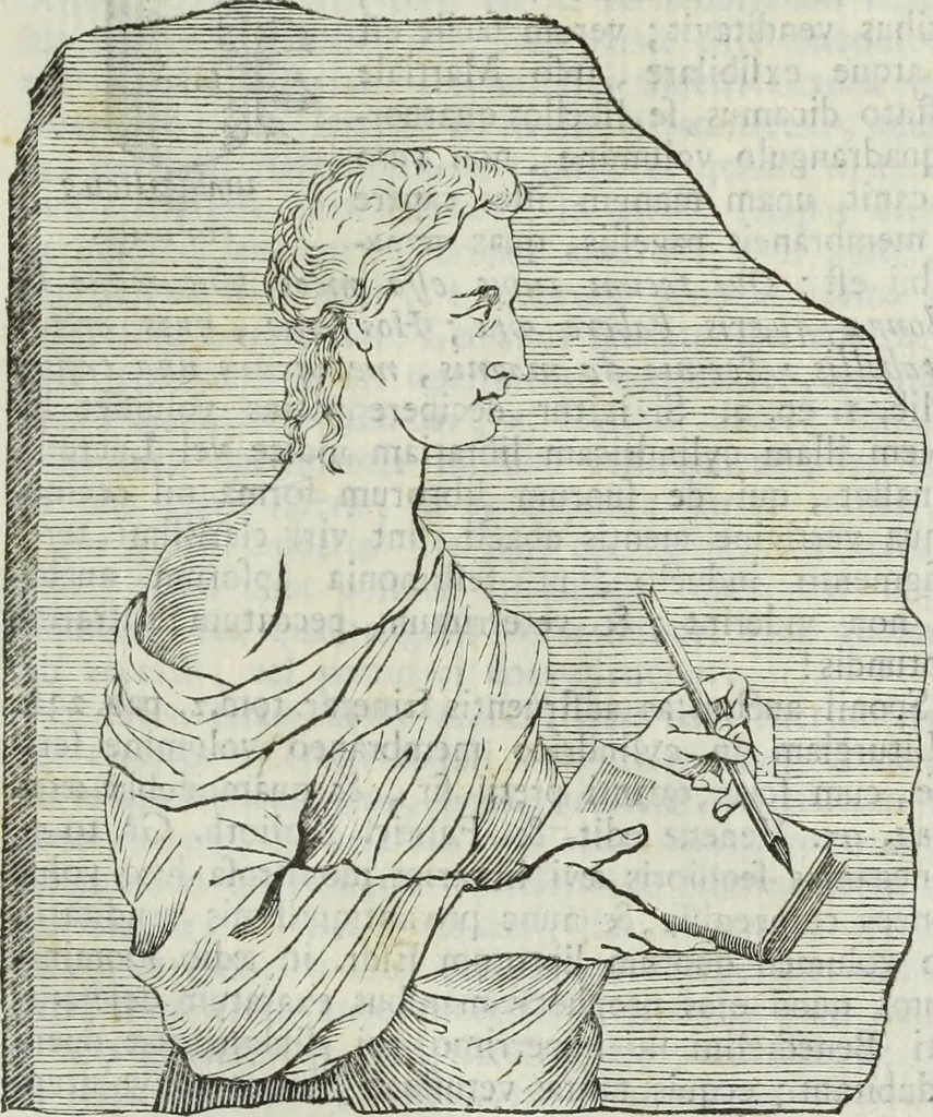 An illustration from Jacobi Martorellii Neapolitani De regia theca calamaria in regia academia litterarum Graecarum professoris sive melanodocheioi ejusque ornamentis, 1756, leaf 352