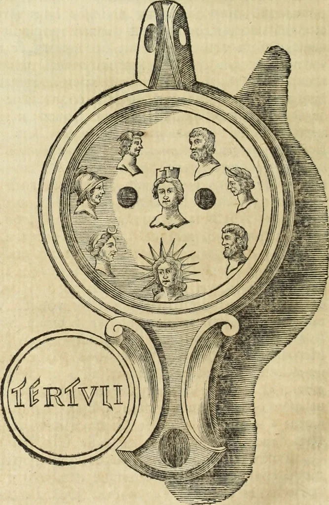 An illustration from Jacobi Martorellii Neapolitani De regia theca calamaria in regia academia litterarum Graecarum professoris sive melanodocheioi ejusque ornamentis, 1756, leaf 51