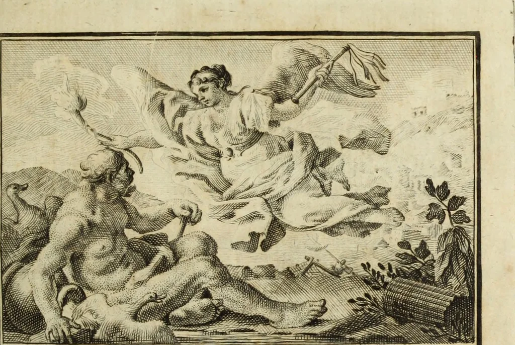An illustration from Jacobi Martorellii Neapolitani De regia theca calamaria in regia academia litterarum Graecarum professoris sive melanodocheioi ejusque ornamentis, 1756, leaf 6