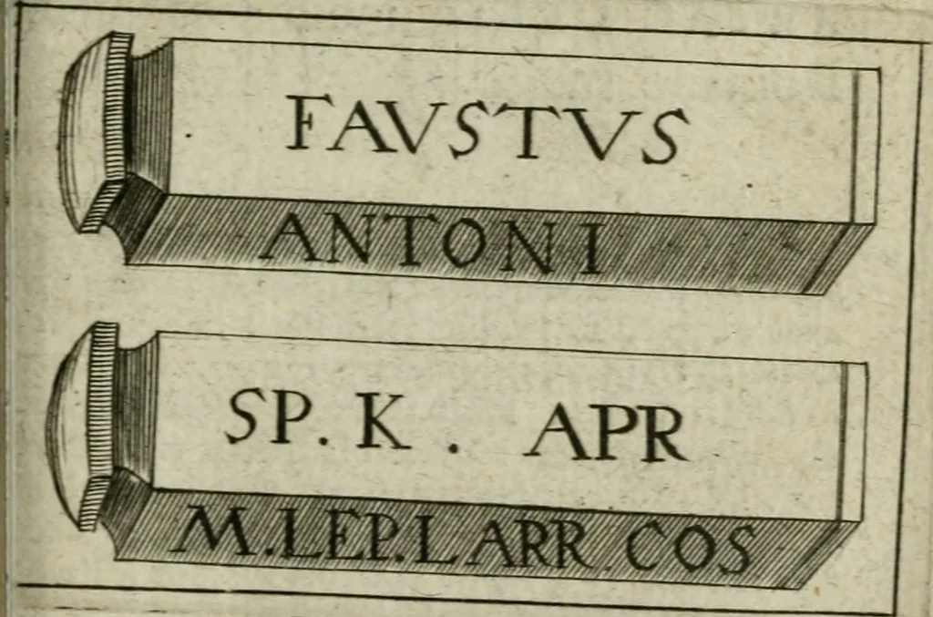 An illustration from Jac. Philippi Tomasini De tesseris hospitalitatis liber singularis : in quo jus hospitii universum, apud veteres potissimum, expenditur, 1670, leaf 128