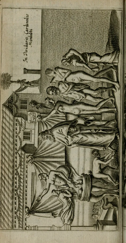An illustration from Jac. Philippi Tomasini De tesseris hospitalitatis liber singularis : in quo jus hospitii universum, apud veteres potissimum, expenditur, 1670, leaf 147