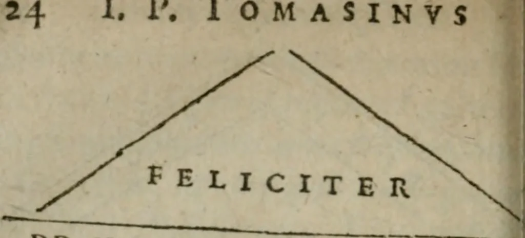 An illustration from Jac. Philippi Tomasini De tesseris hospitalitatis liber singularis : in quo jus hospitii universum, apud veteres potissimum, expenditur, 1670, leaf 39