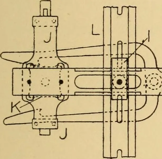 An illustration from Jacquard mechanism and harness mounting, 1912, leaf 102