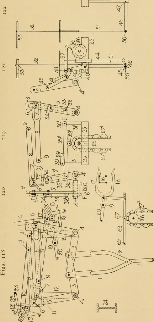 An illustration from Jacquard mechanism and harness mounting, 1912, leaf 132