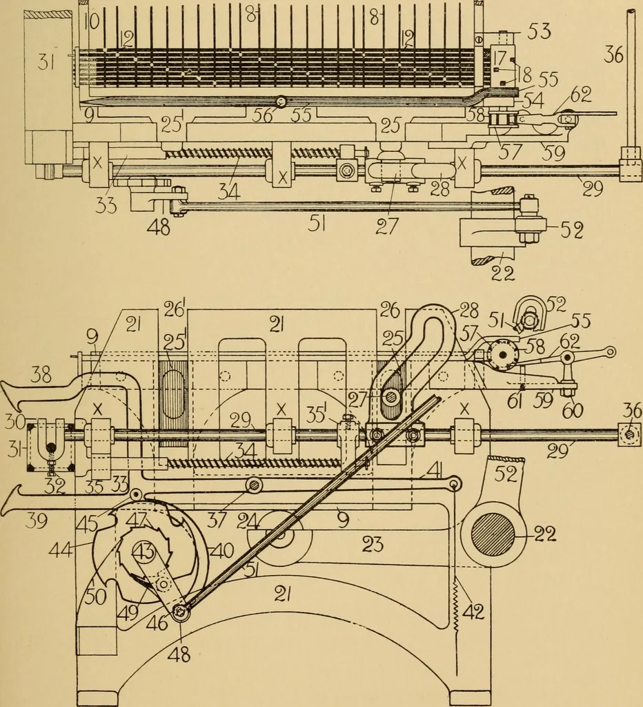 An illustration from Jacquard mechanism and harness mounting, 1912, leaf 142