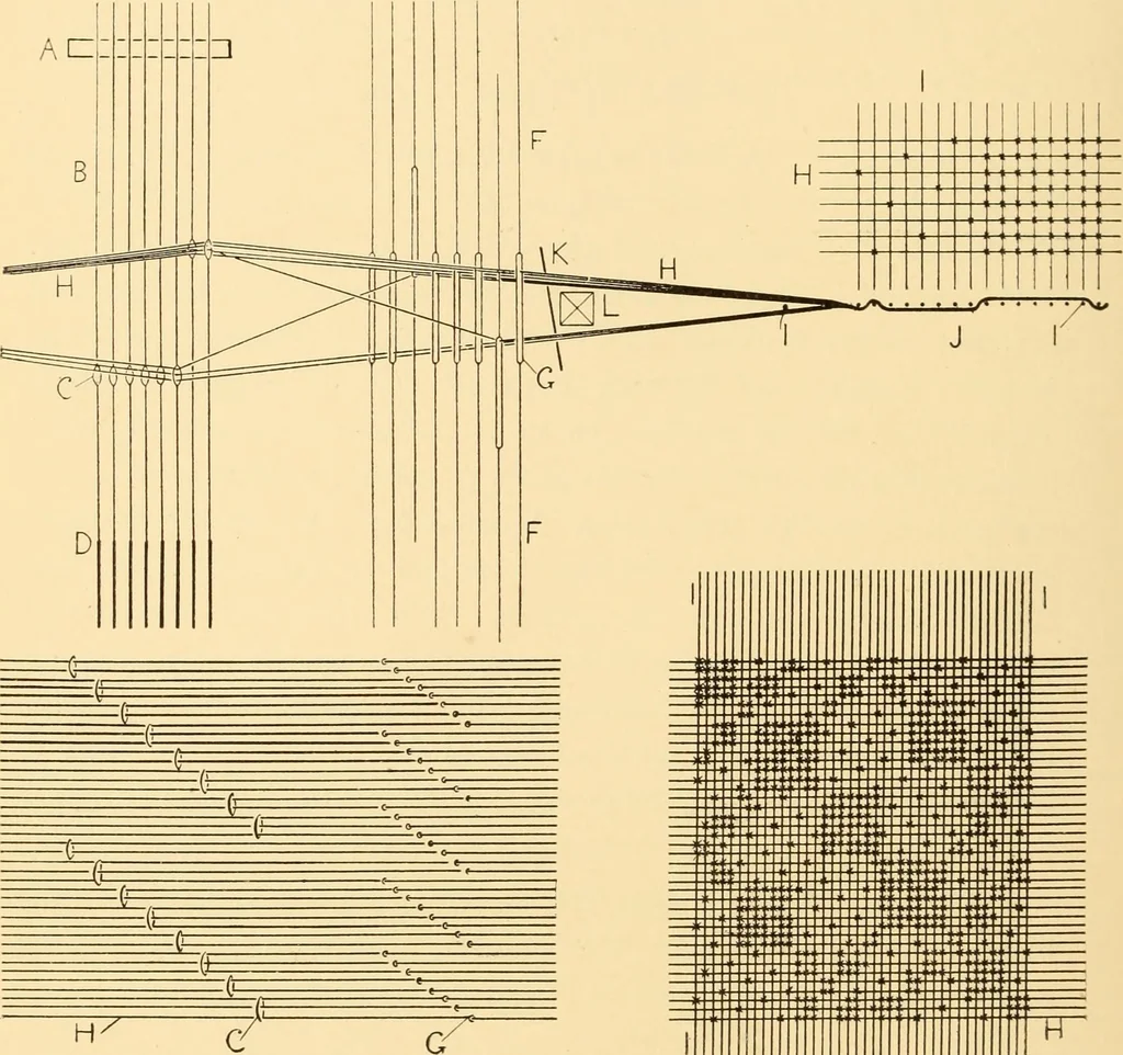 An illustration from Jacquard mechanism and harness mounting, 1912, leaf 179