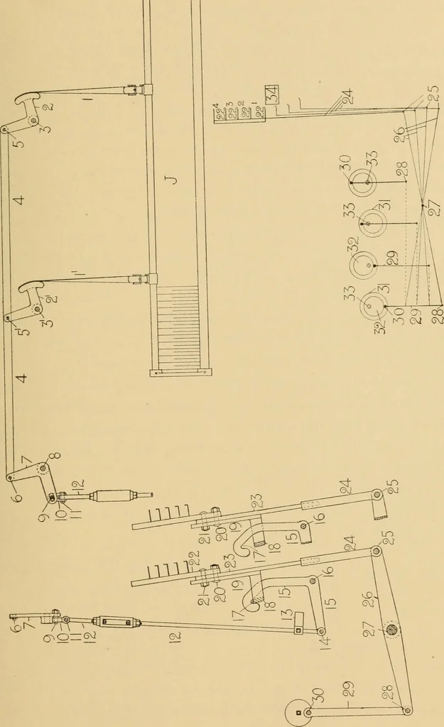 An illustration from Jacquard mechanism and harness mounting, 1912, leaf 222