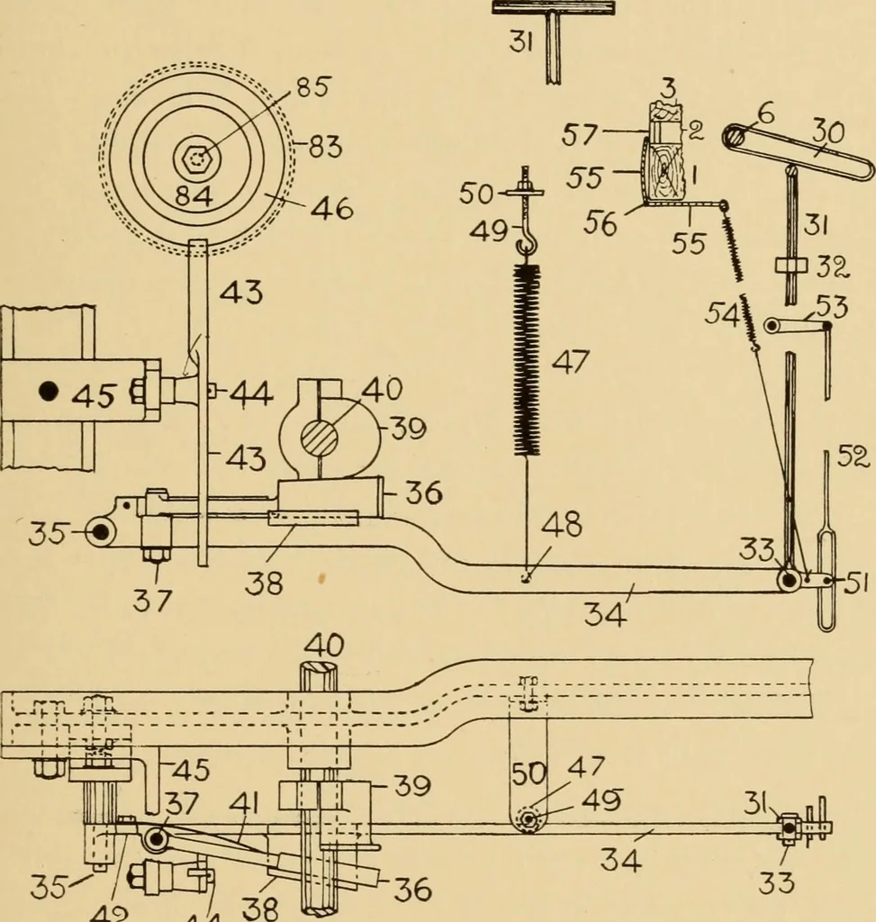 An illustration from Jacquard mechanism and harness mounting, 1912, leaf 238