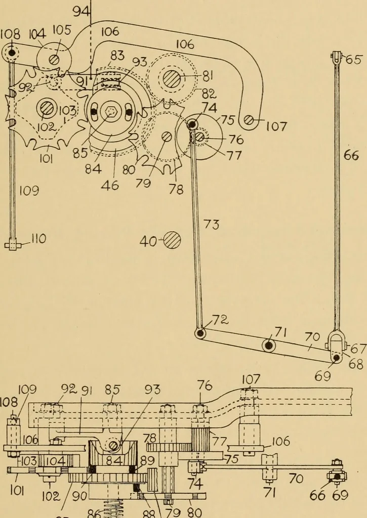 An illustration from Jacquard mechanism and harness mounting, 1912, leaf 242