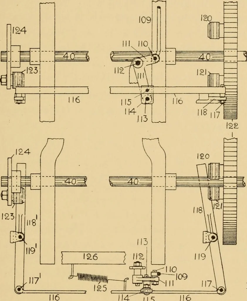 An illustration from Jacquard mechanism and harness mounting, 1912, leaf 244