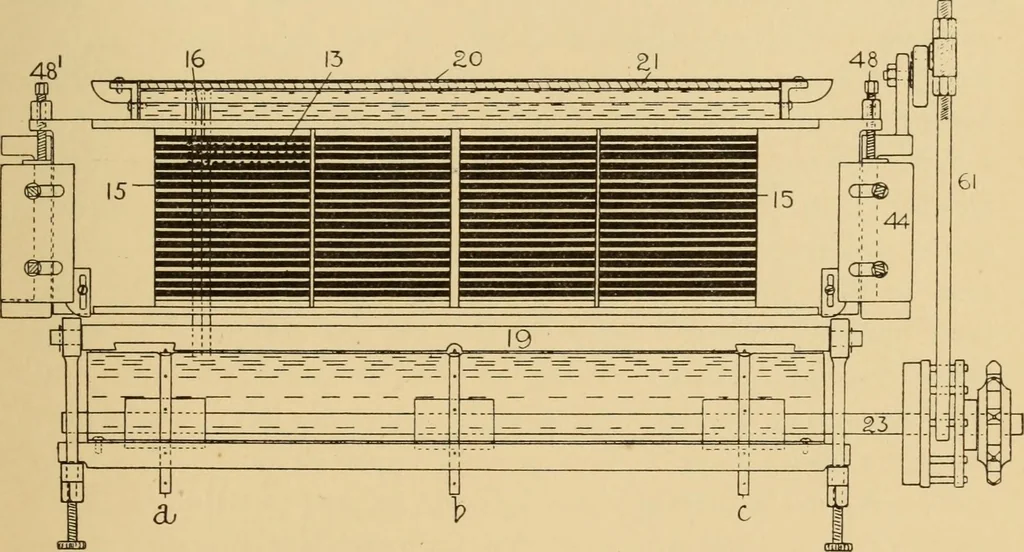 An illustration from Jacquard mechanism and harness mounting, 1912, leaf 254