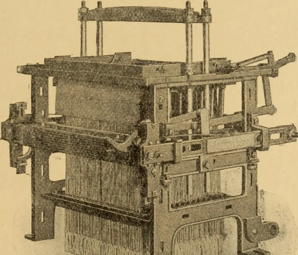 An illustration from Jacquard mechanism and harness mounting, 1912, leaf 364