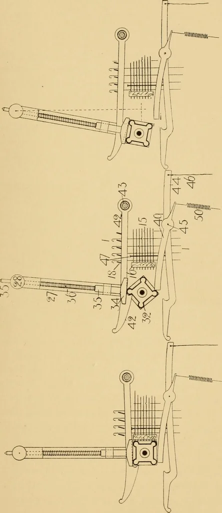 An illustration from Jacquard mechanism and harness mounting, 1912, leaf 82