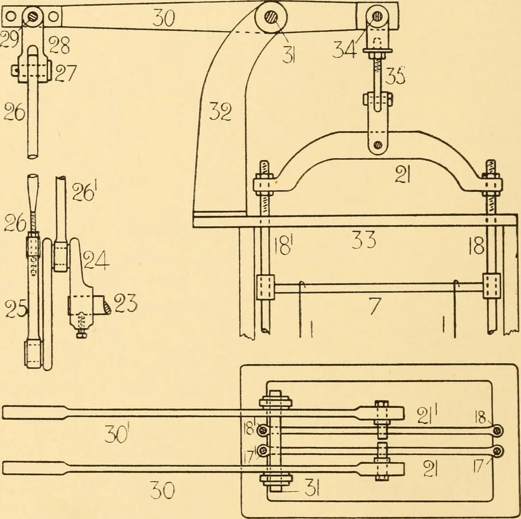 An illustration from Jacquard mechanism and harness mounting, 1912, leaf 93