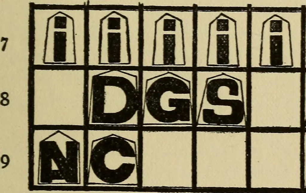 An illustration from Japanese chess (sho-ngi); the science and art of war or struggle philosophically treated, 1905, leaf 218