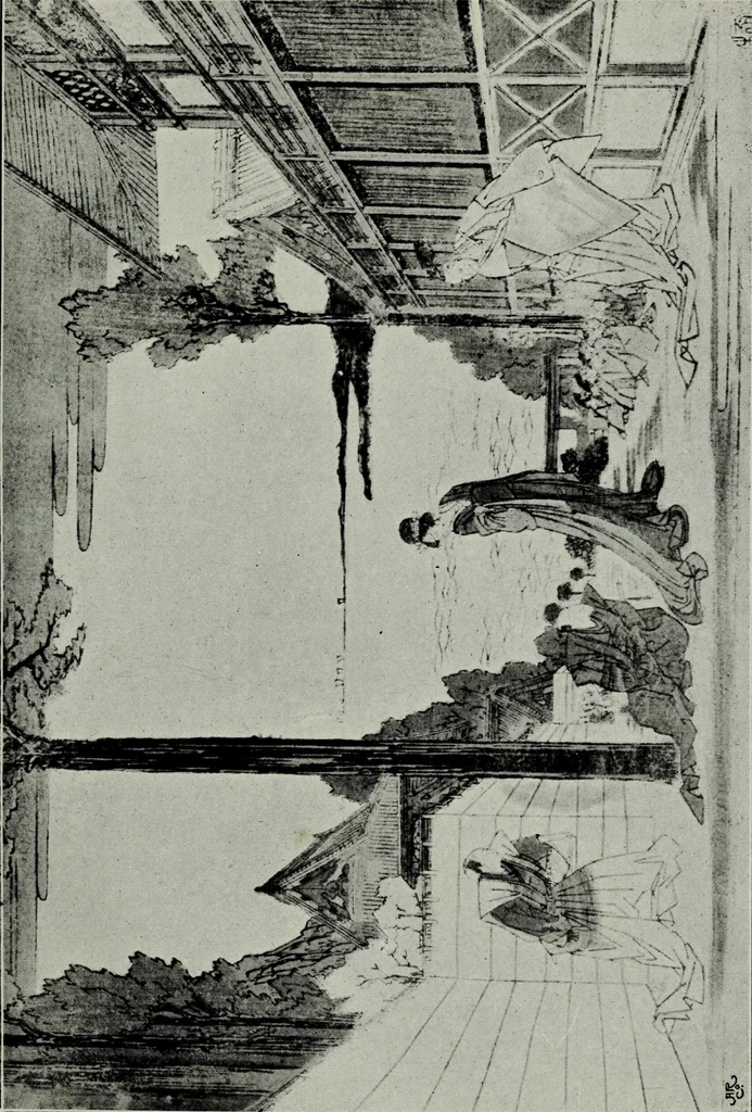 An illustration from Japanese illustrations; a history of the arts of wood-cutting and colour printing in Japan, 1904, leaf 164