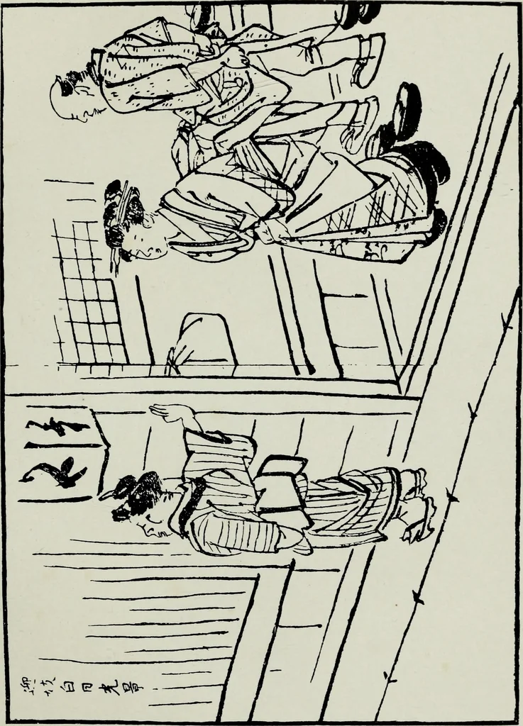An illustration from Japanese illustrations; a history of the arts of wood-cutting and colour printing in Japan, 1904, leaf 216