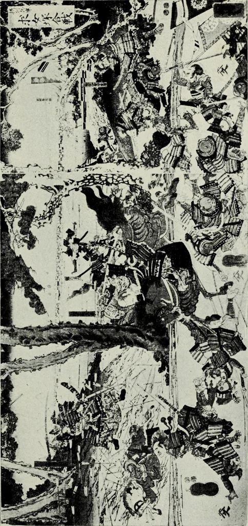 An illustration from Japanese illustrations; a history of the arts of wood-cutting and colour printing in Japan, 1904, leaf 248