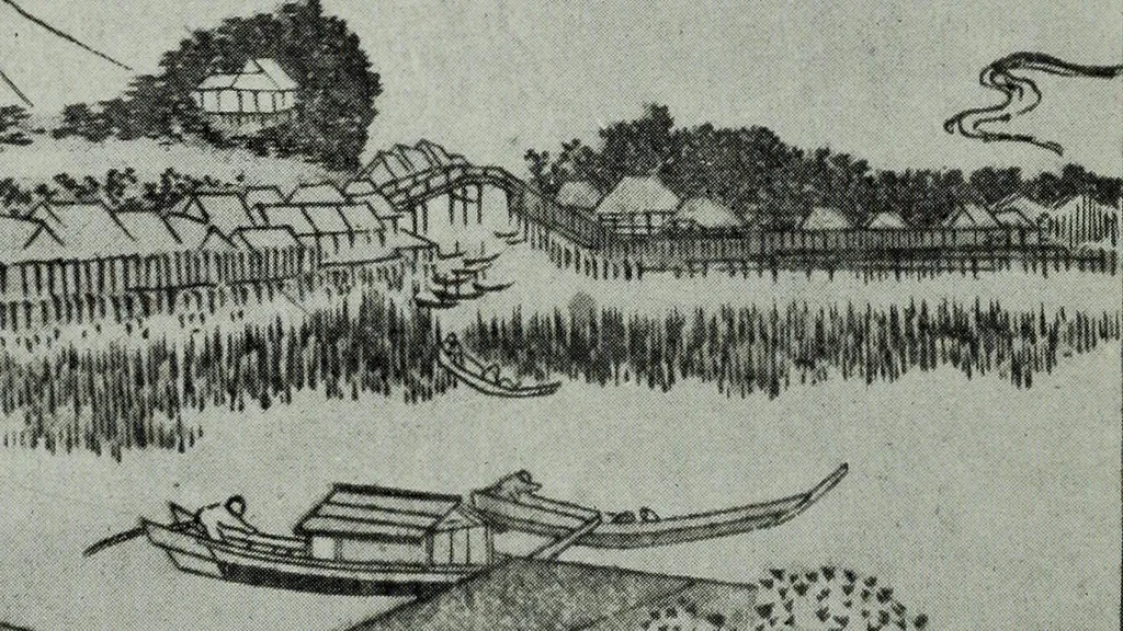 An illustration from Japanese illustrations; a history of the arts of wood-cutting and colour printing in Japan, 1904, leaf 299