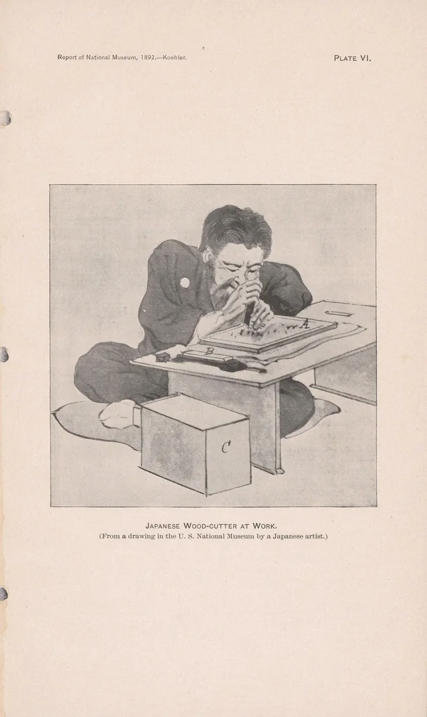 An illustration from Japanese wood-cutting and wood-cut printing, 1894, leaf 13