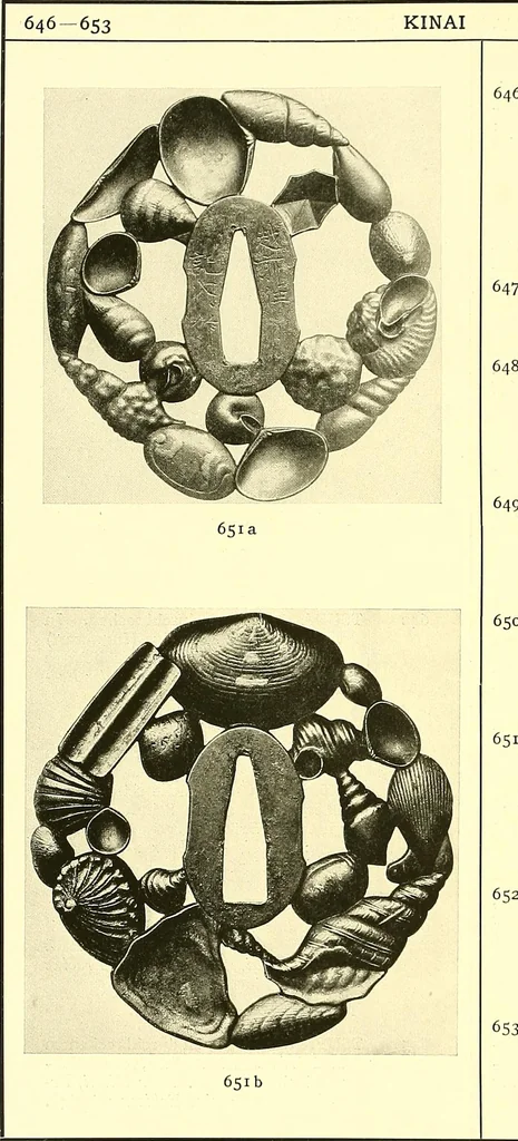 An illustration from Japanische Stichblätter und Schwertzieraten : Sammlung Georg Oeder, Düsseldorf : [Katalog], 1916, leaf 101