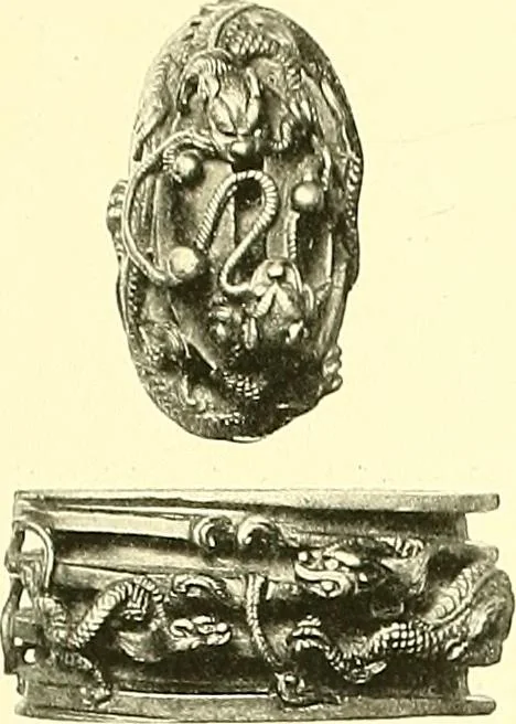 An illustration from Japanische Stichblätter und Schwertzieraten : Sammlung Georg Oeder, Düsseldorf : [Katalog], 1916, leaf 104