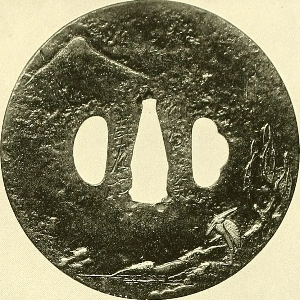 An illustration from Japanische Stichblätter und Schwertzieraten : Sammlung Georg Oeder, Düsseldorf : [Katalog], 1916, leaf 104