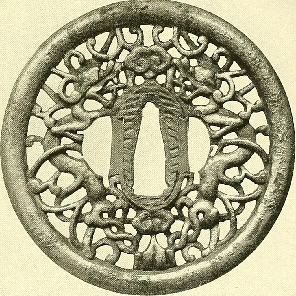 An illustration from Japanische Stichblätter und Schwertzieraten : Sammlung Georg Oeder, Düsseldorf : [Katalog], 1916, leaf 106