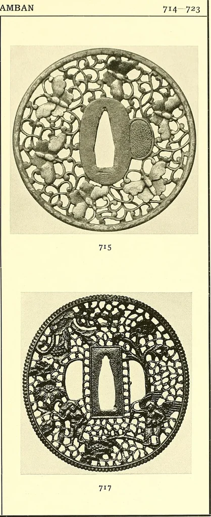 An illustration from Japanische Stichblätter und Schwertzieraten : Sammlung Georg Oeder, Düsseldorf : [Katalog], 1916, leaf 108