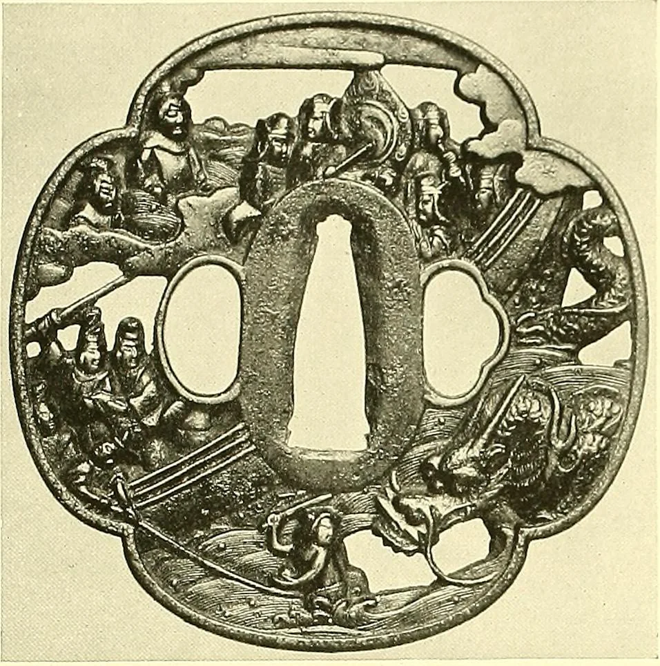 An illustration from Japanische Stichblätter und Schwertzieraten : Sammlung Georg Oeder, Düsseldorf : [Katalog], 1916, leaf 109