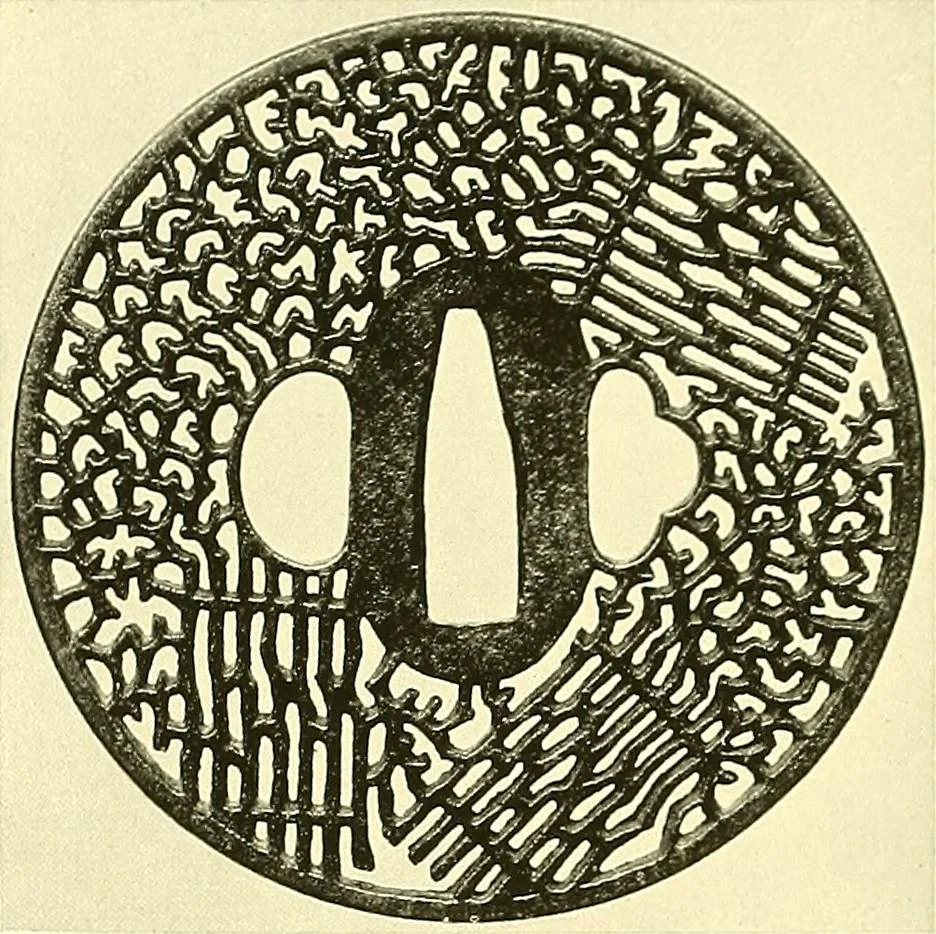 An illustration from Japanische Stichblätter und Schwertzieraten : Sammlung Georg Oeder, Düsseldorf : [Katalog], 1916, leaf 111