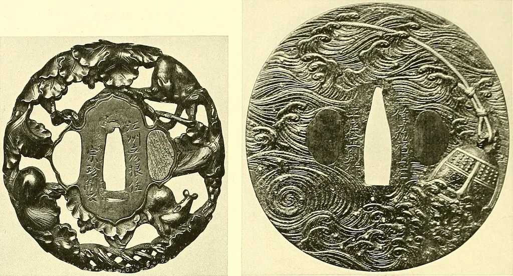 An illustration from Japanische Stichblätter und Schwertzieraten : Sammlung Georg Oeder, Düsseldorf : [Katalog], 1916, leaf 115