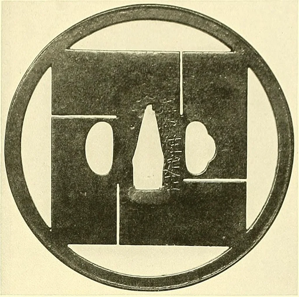 An illustration from Japanische Stichblätter und Schwertzieraten : Sammlung Georg Oeder, Düsseldorf : [Katalog], 1916, leaf 116