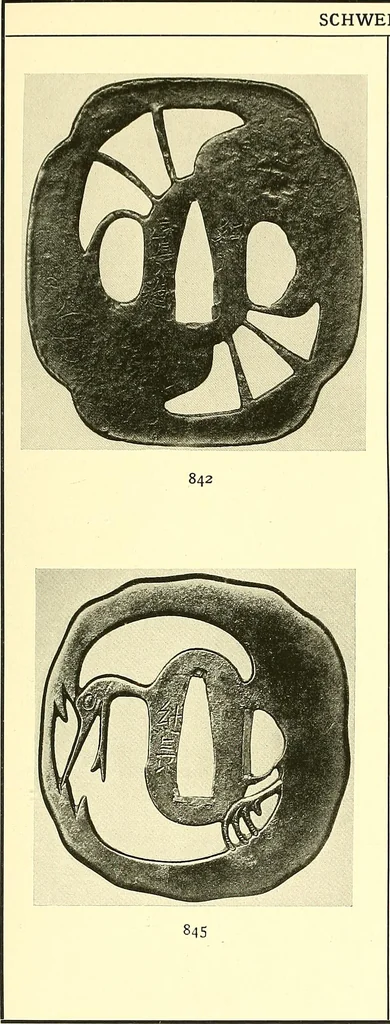 An illustration from Japanische Stichblätter und Schwertzieraten : Sammlung Georg Oeder, Düsseldorf : [Katalog], 1916, leaf 120