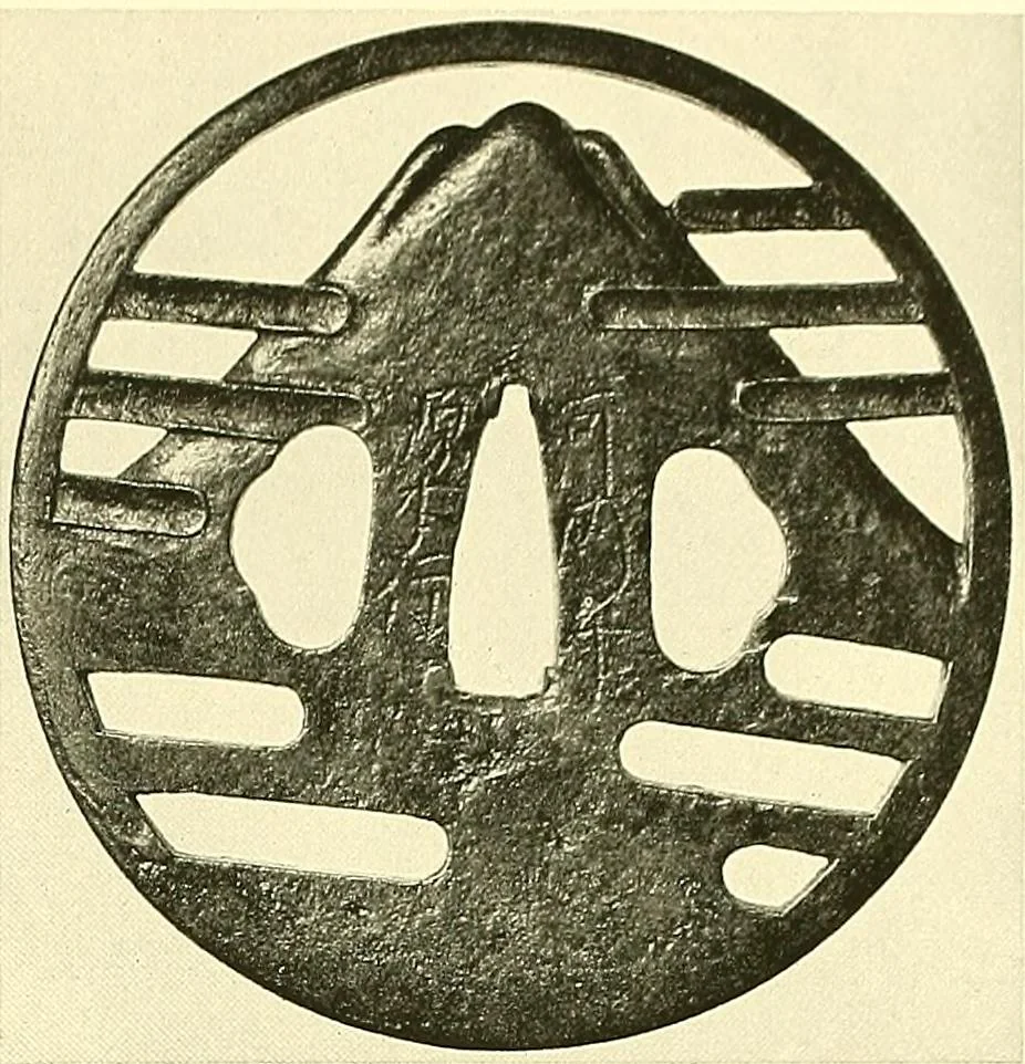 An illustration from Japanische Stichblätter und Schwertzieraten : Sammlung Georg Oeder, Düsseldorf : [Katalog], 1916, leaf 120