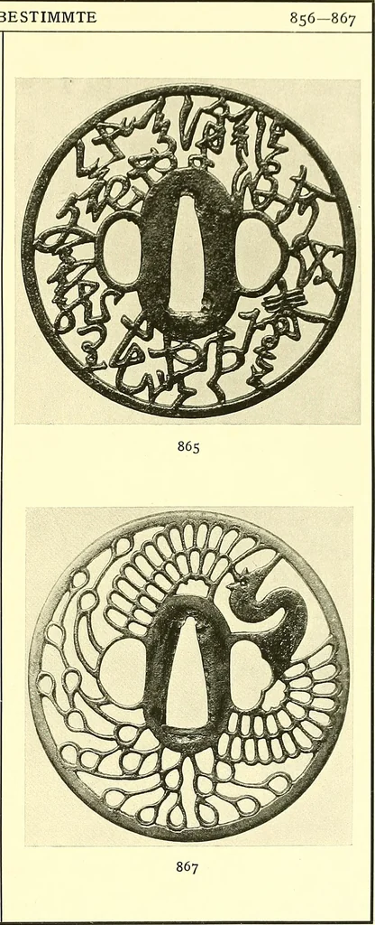 An illustration from Japanische Stichblätter und Schwertzieraten : Sammlung Georg Oeder, Düsseldorf : [Katalog], 1916, leaf 122