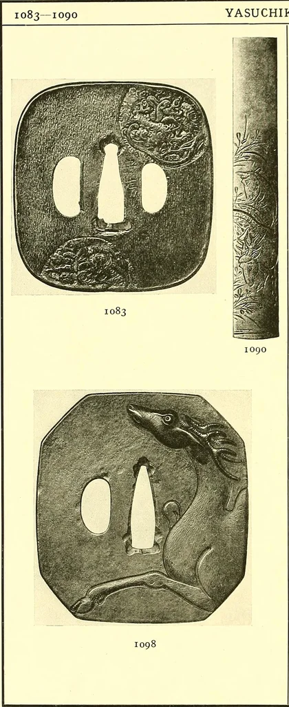 An illustration from Japanische Stichblätter und Schwertzieraten : Sammlung Georg Oeder, Düsseldorf : [Katalog], 1916, leaf 145