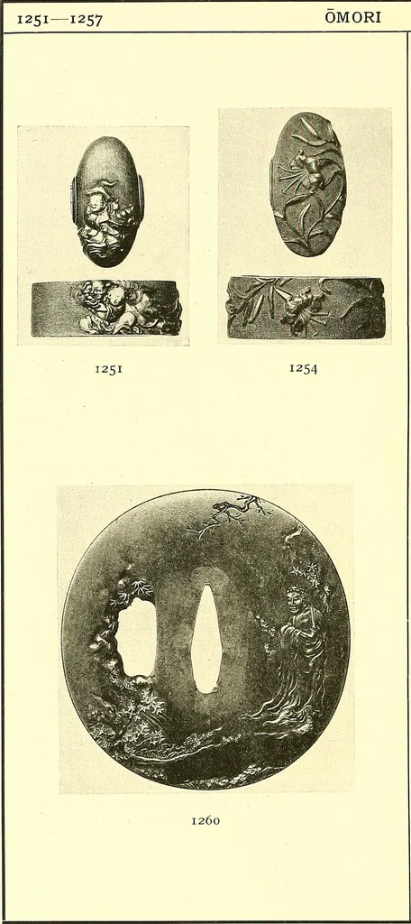 An illustration from Japanische Stichblätter und Schwertzieraten : Sammlung Georg Oeder, Düsseldorf : [Katalog], 1916, leaf 159