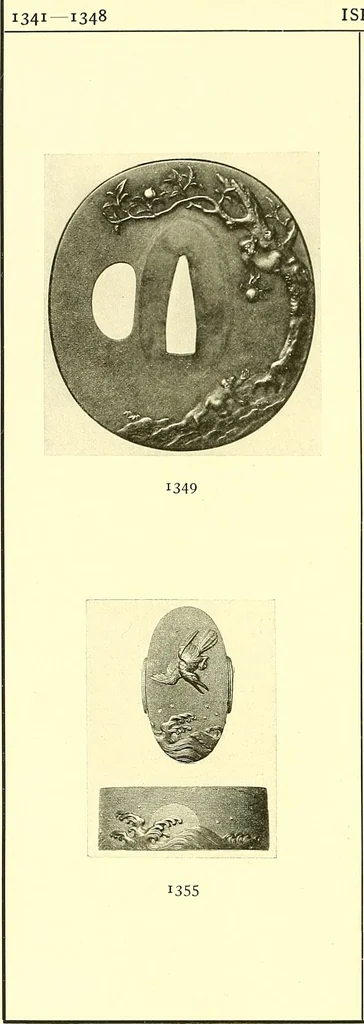 An illustration from Japanische Stichblätter und Schwertzieraten : Sammlung Georg Oeder, Düsseldorf : [Katalog], 1916, leaf 169