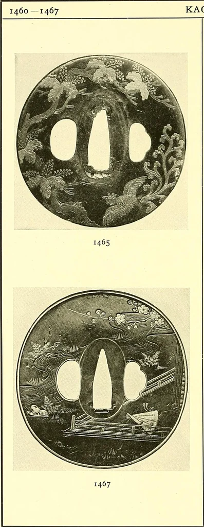 An illustration from Japanische Stichblätter und Schwertzieraten : Sammlung Georg Oeder, Düsseldorf : [Katalog], 1916, leaf 181