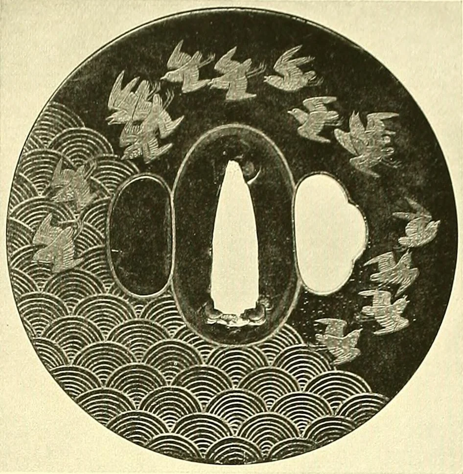 An illustration from Japanische Stichblätter und Schwertzieraten : Sammlung Georg Oeder, Düsseldorf : [Katalog], 1916, leaf 182
