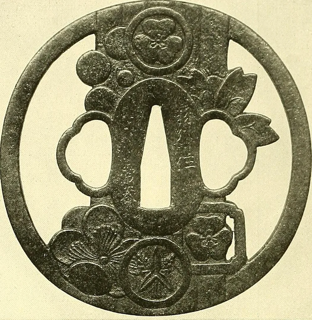 An illustration from Japanische Stichblätter und Schwertzieraten : Sammlung Georg Oeder, Düsseldorf : [Katalog], 1916, leaf 185